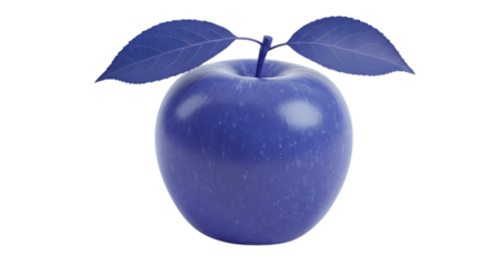 Blue apple isolated on transparent background