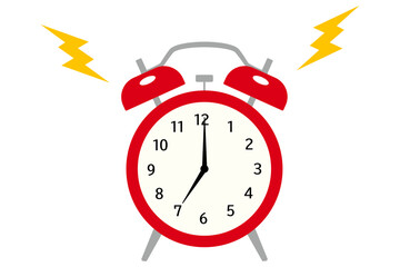 ７時の赤い目覚まし時計