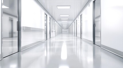 Fototapeta premium Sterile Corridor: A Modern Hospital Interior