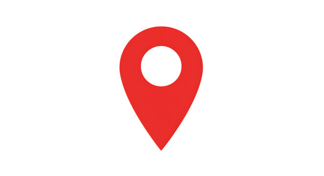 Red location pin isolated on transparent background