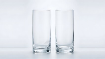 Two glasses one smaller and wider with frosted sides