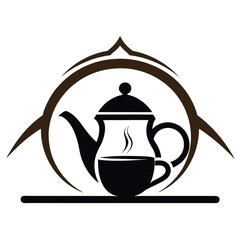 Tea house logo vector illustration.
