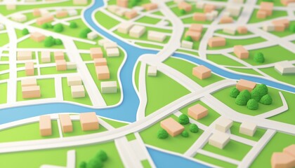 A Street Map With No Labels: An Exploration Of Unnamed Roads And Pathways In A Detailed Cartographic Representation, Void Of Titles.