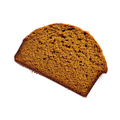 Slice of Dark Rye Bread with Crusty Exterior