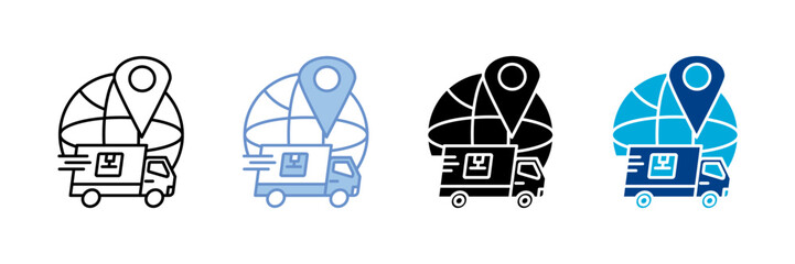 International Shipping  Icon Set Multiple Style Collection