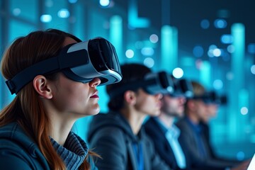 Immersive Virtual Reality Experience: Diverse Group Engaging with Holographic Data Visualizations Embodying Human Intelligence Fusion