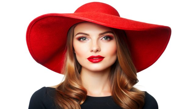 girl in red hat - Powered by Adobe
