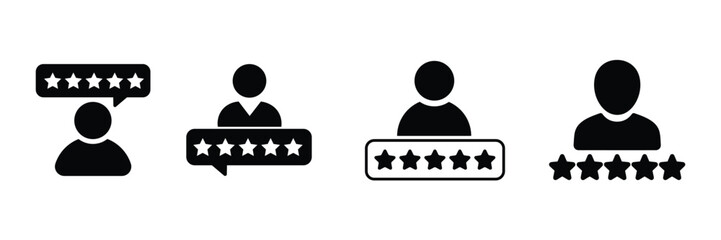 Customer feedback  Icon set vector. satisfaction, rate, results, score, review, survey, feedback symbol