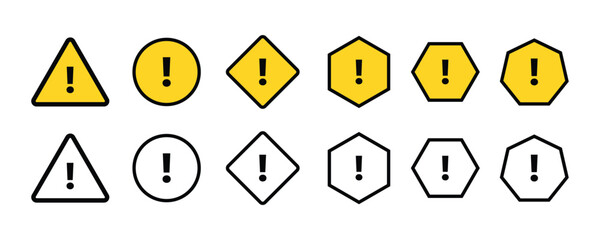 Vector Safety Icon set . Caution Signs, Hazard Alerts and Emergency Symbols. Caution warning sign vector illustration. Safety alert icon design