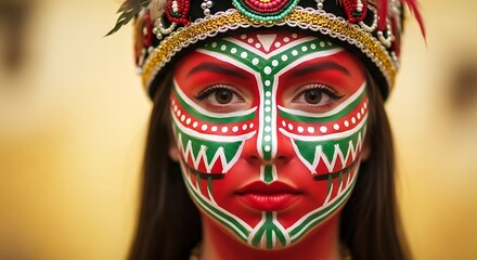 Portrait of Person Wearing Ornate Traditional Headdress – Cultural Heritage and Identity