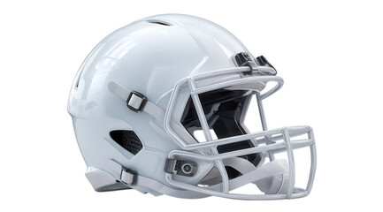 Fototapeta premium Vibrant photo of white american football helmet isolated on transparent background.