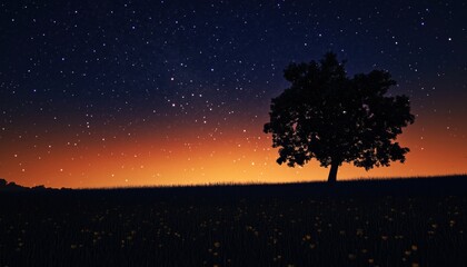 Pre-Dawn Tranquility: Rural Evening Sky Just Before The Break Of Dawn, With A Serene And Peaceful Atmosphere In The Countryside.