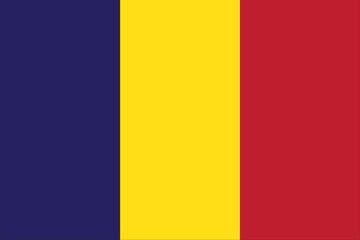 flag of Chad. Accurate dimensions and official colors. Symbol of patriotism and freedom. This file is suitable for digital editing and printing of any size.