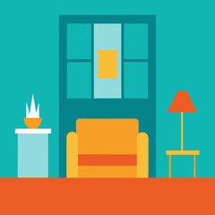 Fototapeta premium vector illustration of a living room