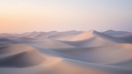 Serene Dawn in the Desert: A Panorama of Pastel Hues