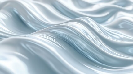 Abstract Silver Waves: A Serene Digital Art Piece