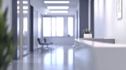 Fototapeta premium Modern Office Corridor Serenity