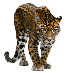Obraz premium Jaguar poised, spotted coat, alert gaze