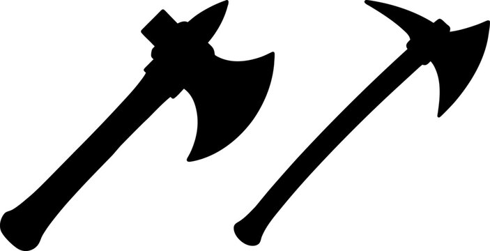 black axes silhouette on white background clip art preview