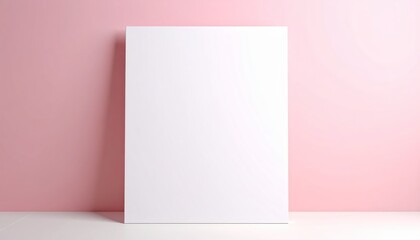 Naklejka premium Vibrant pink wall with blank paper, a canvas for creativity and design inspiration.