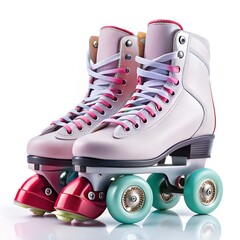 roller skates on white background