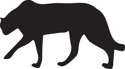 Cheetah silhouette vector black color on white background