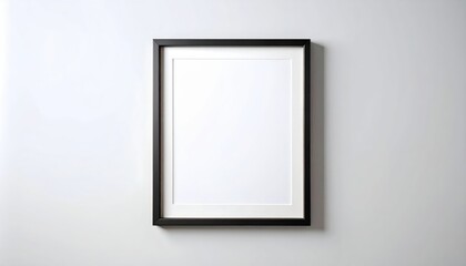 Elegant black frame on a pristine white wall, minimalist home decor masterpiece for modern interiors.
