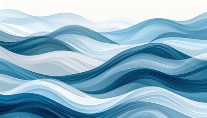 Fototapeta premium Abstract Blue And White Waves Background