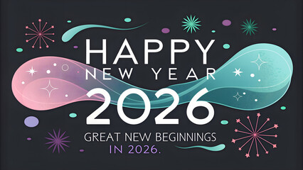 Happy New Year 2026 festive design for greeting cards, events, and celebratory projects