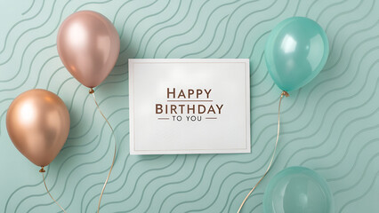 Happy Birthday wishes with elegant balloons, perfect for celebrating special occasions, joy and delight