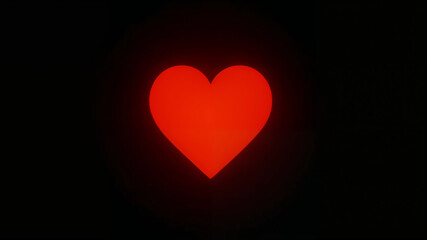 Luminous Red Heart