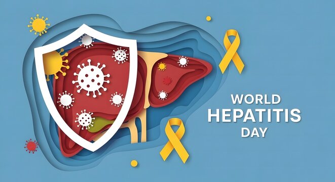 World Hepatitis Day: Paper Cut Art Depicting Liver Protection from Viruses