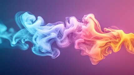 glow Bright glowing smoke swirling in colorful patterns, forming an artistic and mesmerizing scene.