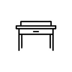 Outline icon a simple desk with one drawer table furniture