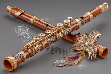 Naklejka premium Intricately carved flute with sparkle high resolution picture