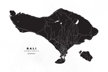 Bali map vector poster flyer