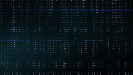 Futuristic digital cyberspace with glowing particles, matrix-style lines and vertical code lines. Perfect for technology, cybersecurity and digital data themes in motion design. - Powered by Adobe