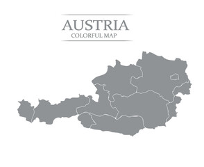 Obraz premium Austria Regional Map in Vibrant Colors – Vector Illustration