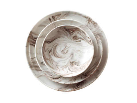 Marble Swirl Porcelain Set Elegant Dining Style