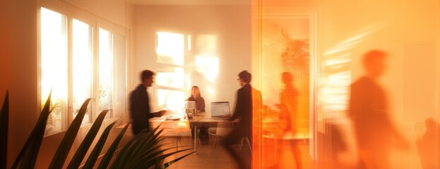 Office interior corporate business blurred.