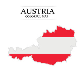 Fototapeta premium Austria Map with National Flag Colors – Vector Illustration. Detailed Austria map vector illustration