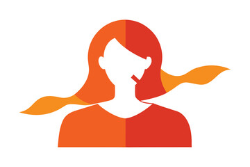 Faceless Woman Breaking Chain of Silence – Abstract Orange Vector Illustration