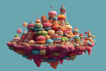 Floating Candyland Cityscape