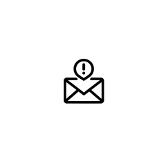 Urgent Message Icon Showing Envelope with Exclamation Mark for Notification or Alert Email