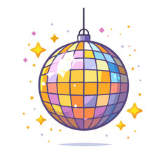 Retro party mood with a vibrant disco ball and star accents adding fun and lively element perfect for celebration