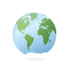 Naklejka premium World Globe Illustration Continents Geography Ecology Environment Planet Earth