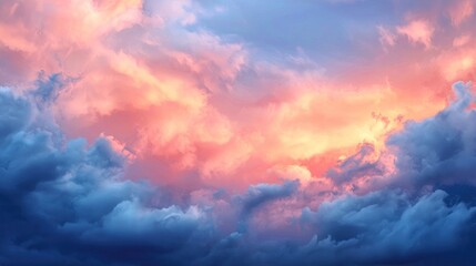 Obraz premium Stunning Pink and Blue Sunset Cloudscape