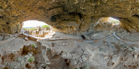Franchthi Cave Panorama in Greece