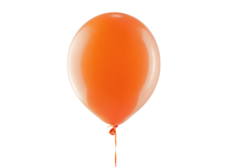 Orange balloon floating against black background helium party, Isolated, Png Transparent Background