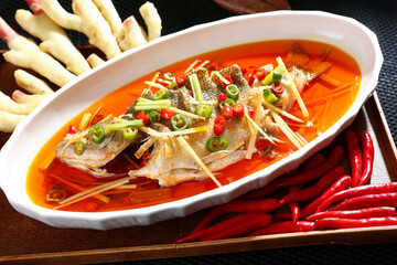 Chinese cuisine, Cantonese cuisine, baby ginger sea bass